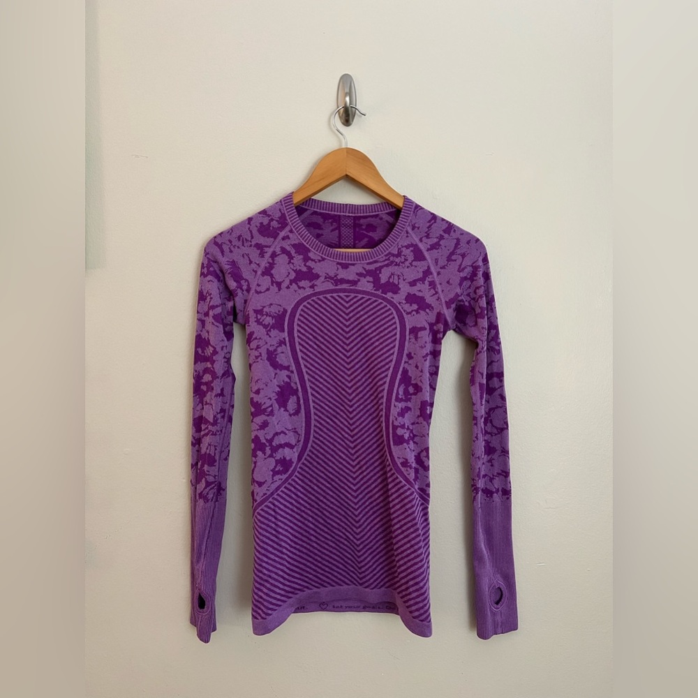 LULULEMON Long Sleeve Purple Army Print